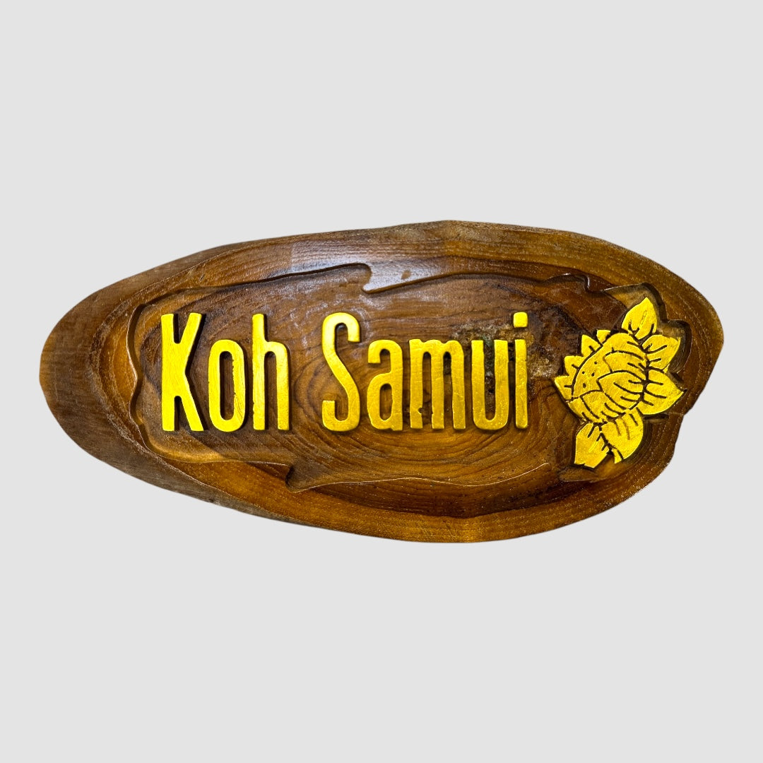 Schild von Orten/Inseln aus Akazien-Holz