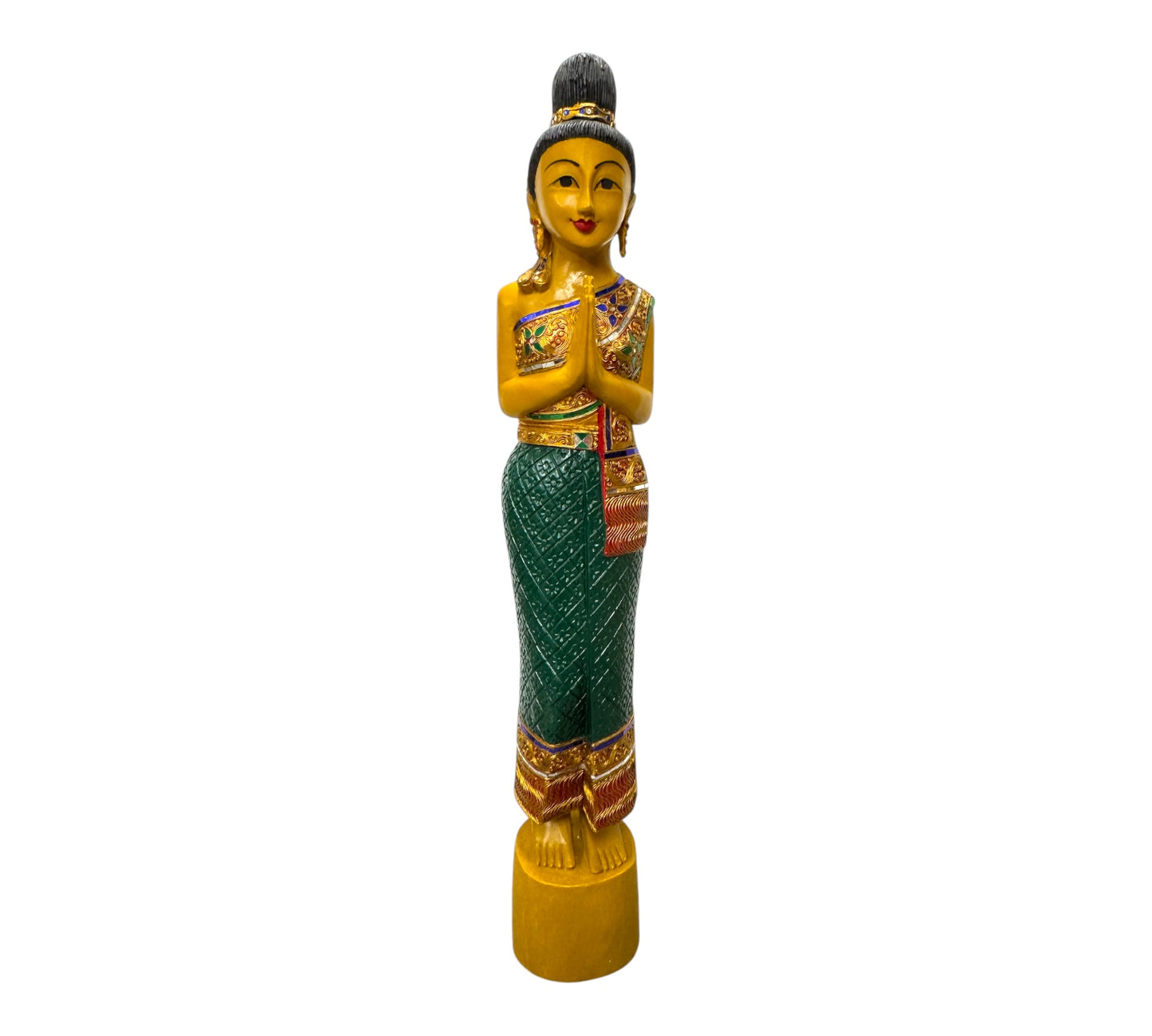 Sawadee - Nang Wai - Thailändische Begrüßungs Statue - stehend mit Straß in verschiedenen Farben (Handarbeit)