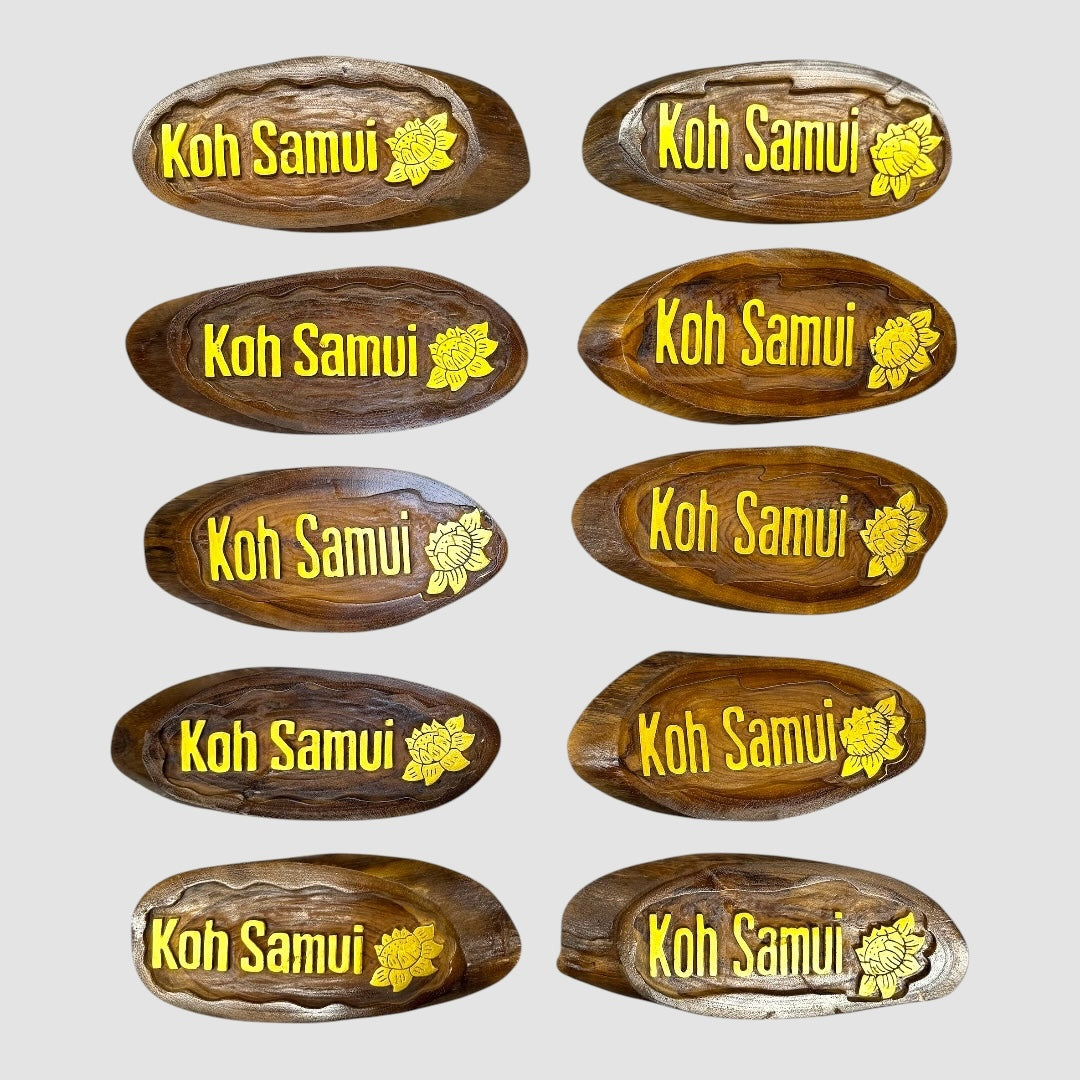 Schild von Orten/Inseln aus Akazien-Holz