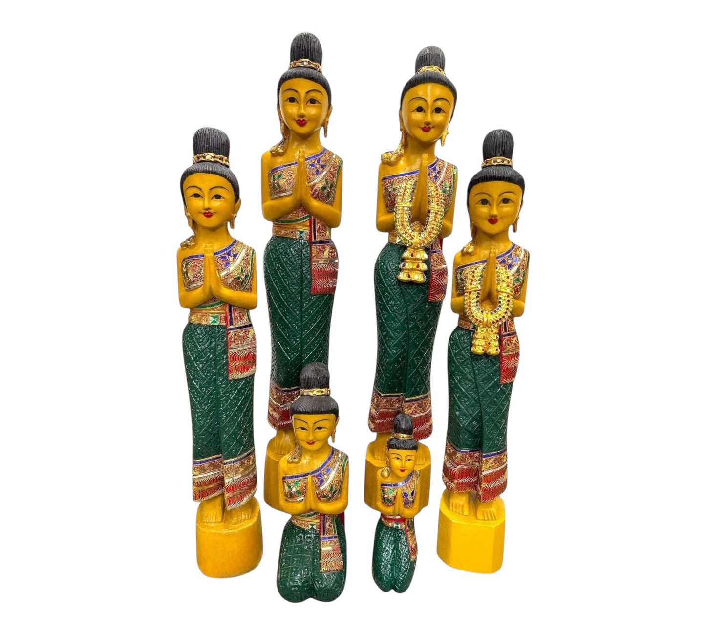 Sawadee - Nang Wai - Thailändische Begrüßungs Statue - stehend mit Straß in verschiedenen Farben (Handarbeit)