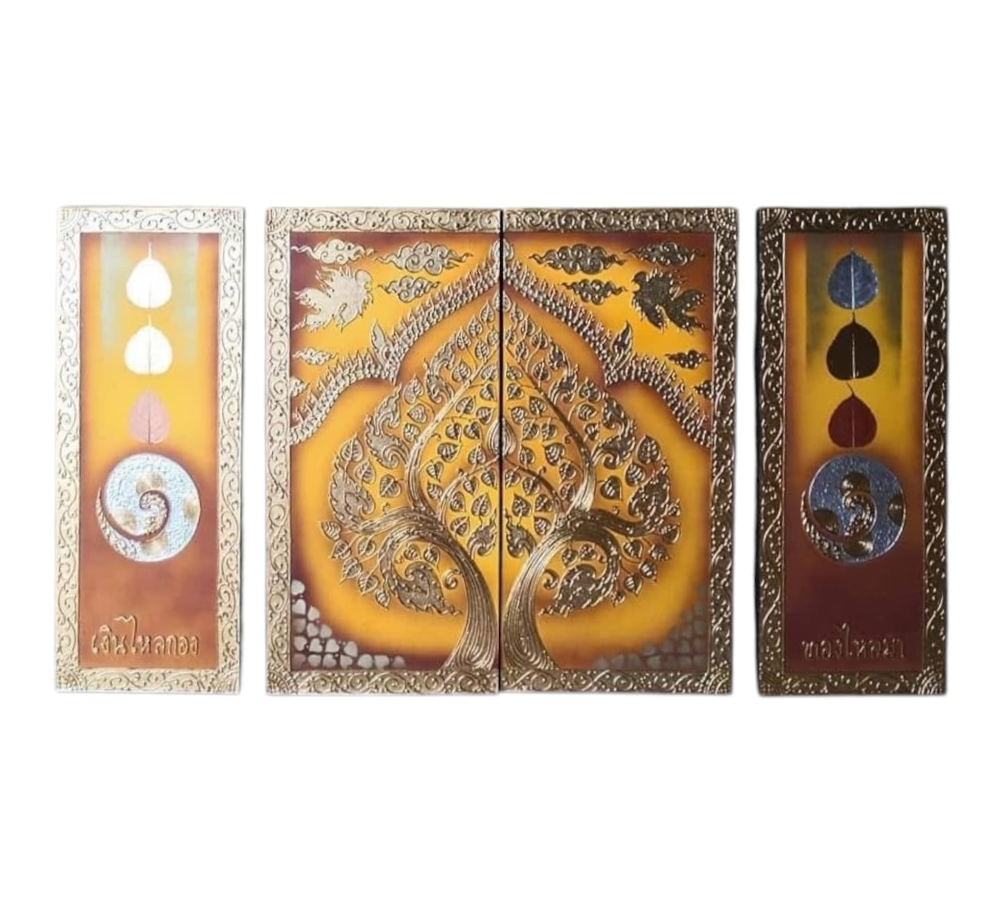 Thailändisches Strukturbild - Wandbild 4-teilig 180cm x 100cm