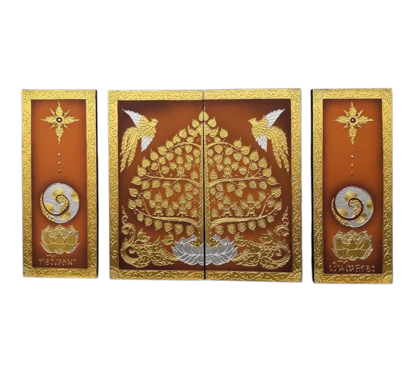 Thailändisches Strukturbild - Wandbild 4-teilig 180cm x 100cm