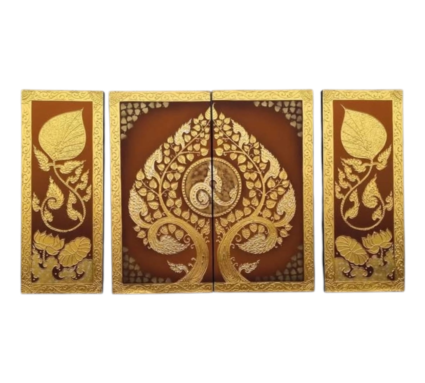 Thailändisches Strukturbild - Wandbild  3-teilig  100cm x 180cm