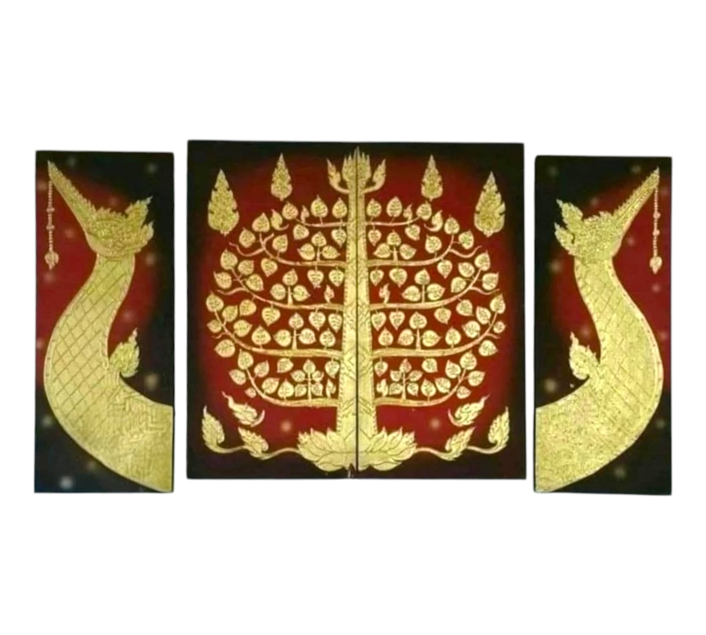 Thailändisches Strukturbild - Wandbild  3-teilig  100cm x 180cm