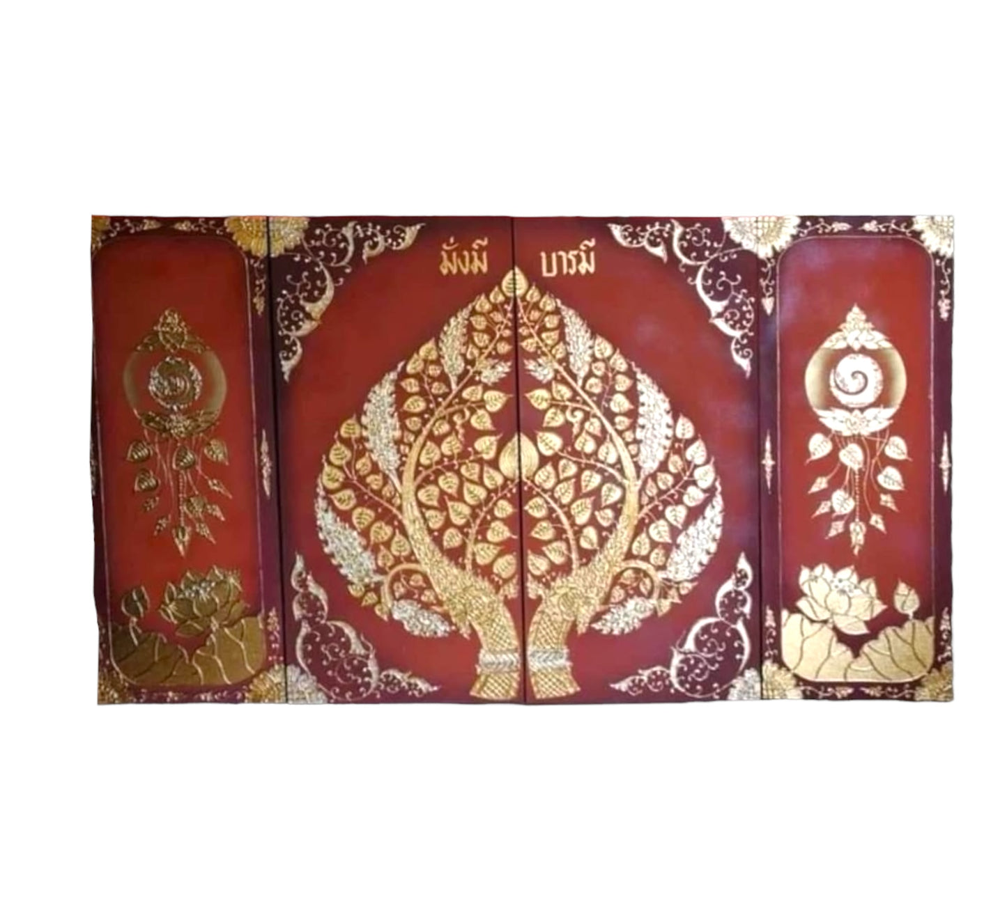 Thailändisches Strukturbild - Wandbild  3-teilig  100cm x 180cm