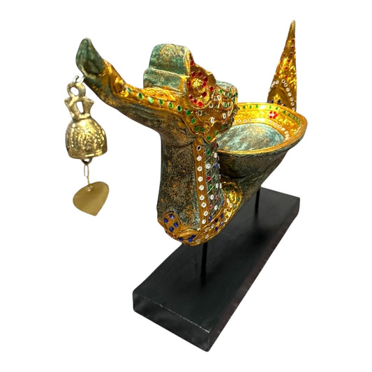 Thailändisches Drachenboot mit Schale- Stand Deko