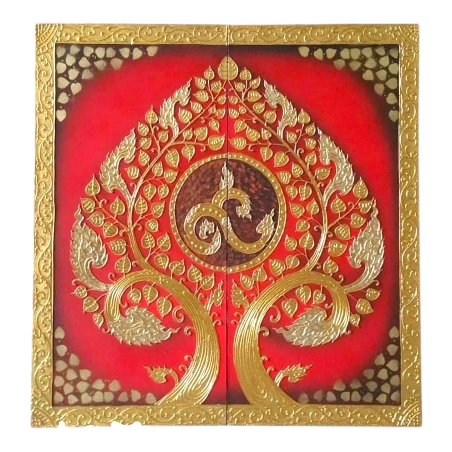 Thailändisches Strukturbild-Wandbild 100x100cm