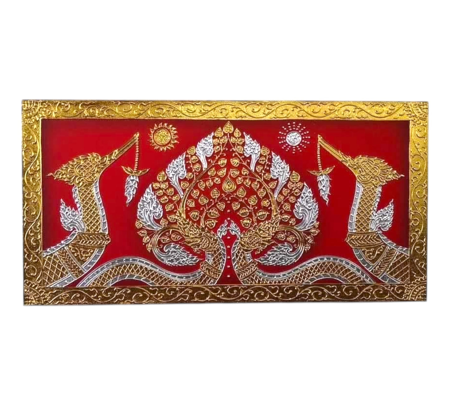 Thailändisches Strukturbild - Wandbild 55x110cm
