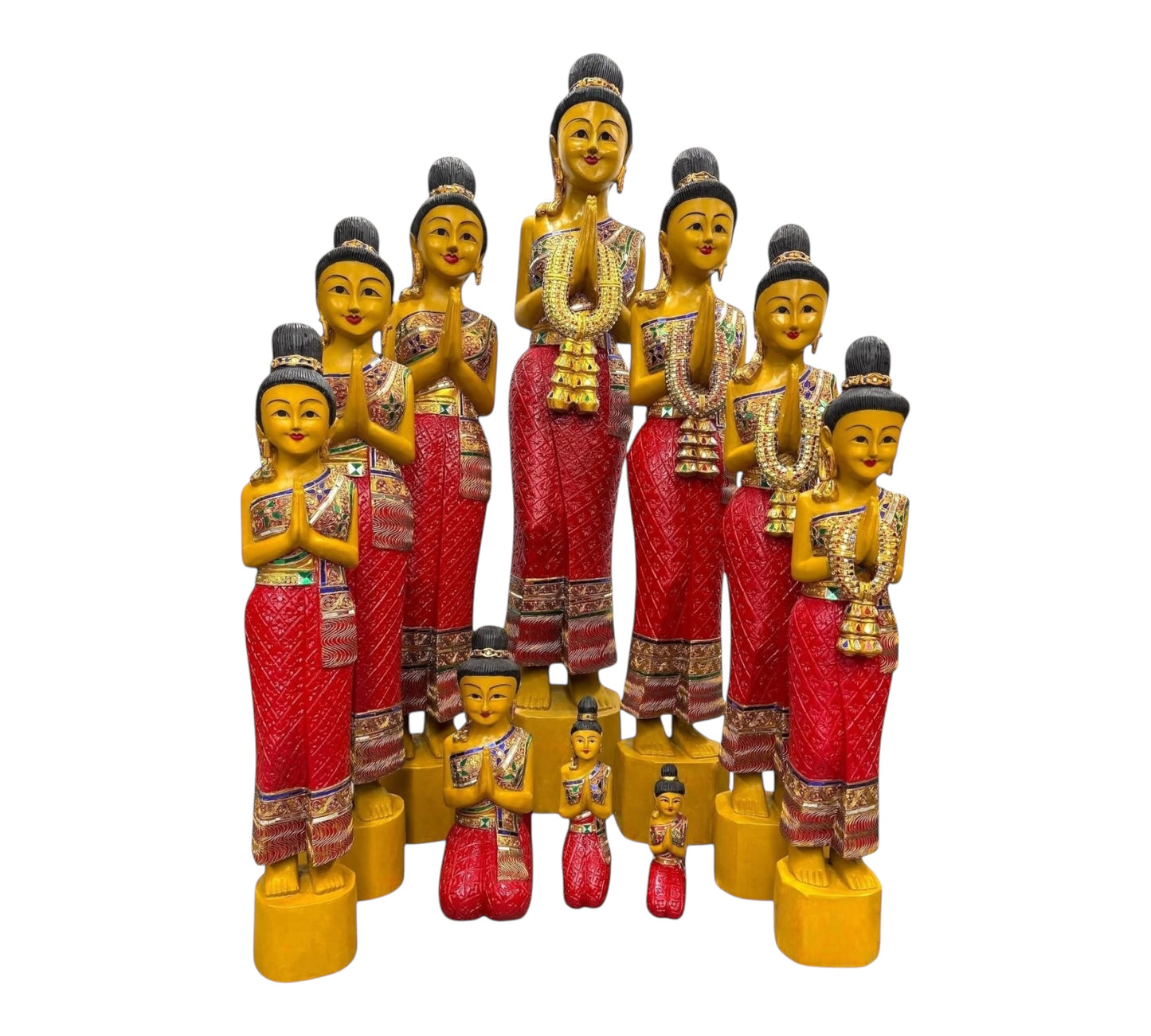 Sawadee - Nang Wai - Thailändische Begrüßungs Statue - stehend mit Straß in verschiedenen Farben (Handarbeit)