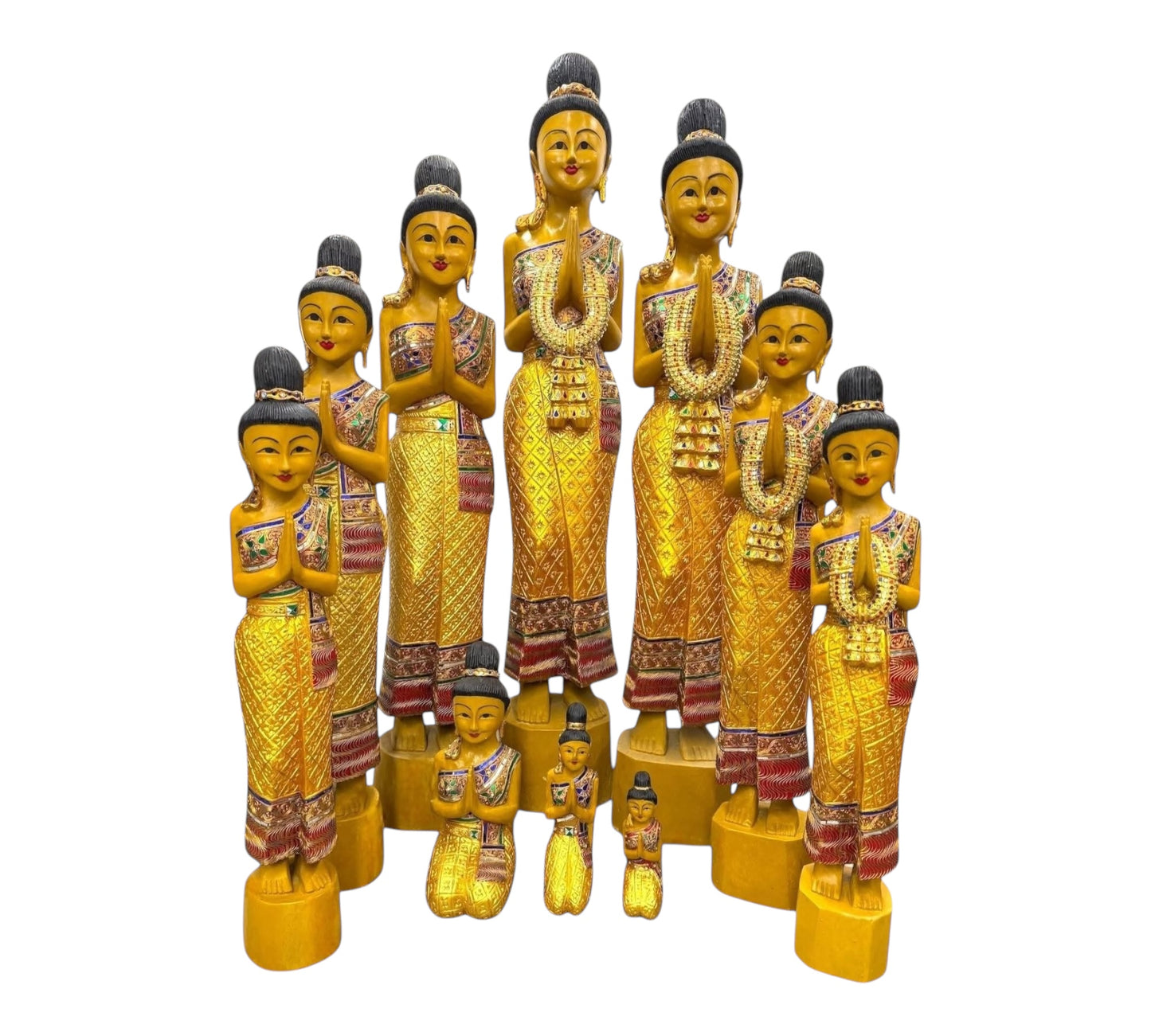 Sawadee - Nang Wai - Thailändische Begrüßungs Statue - stehend mit Straß in verschiedenen Farben (Handarbeit)