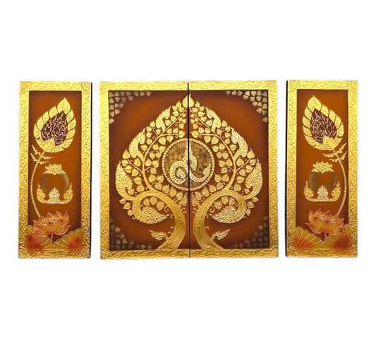 Thailändisches Strukturbild - Wandbild  4-teilig 180cm x 100cm