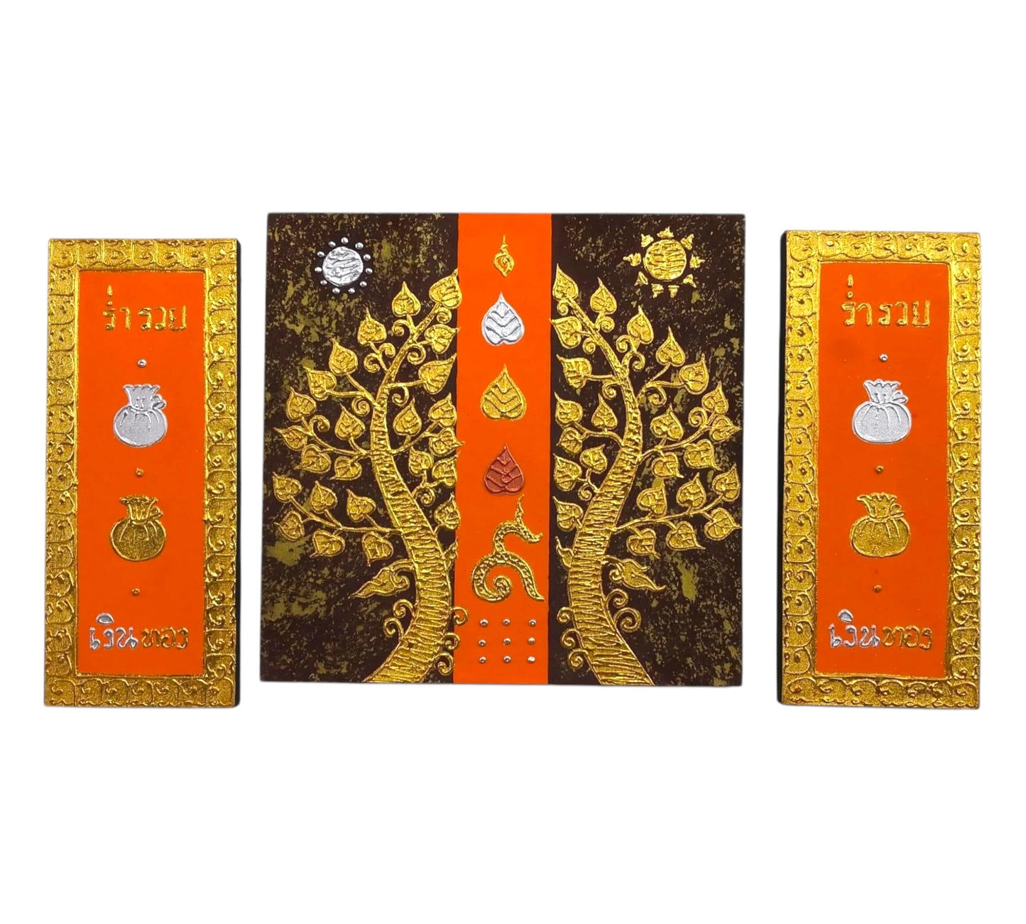 Thailändisches Strukturbild - Wandbild 50x90cm