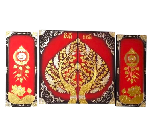 Thailändisches Strukturbild - Wandbild  3-teilig  100cm x 180cm