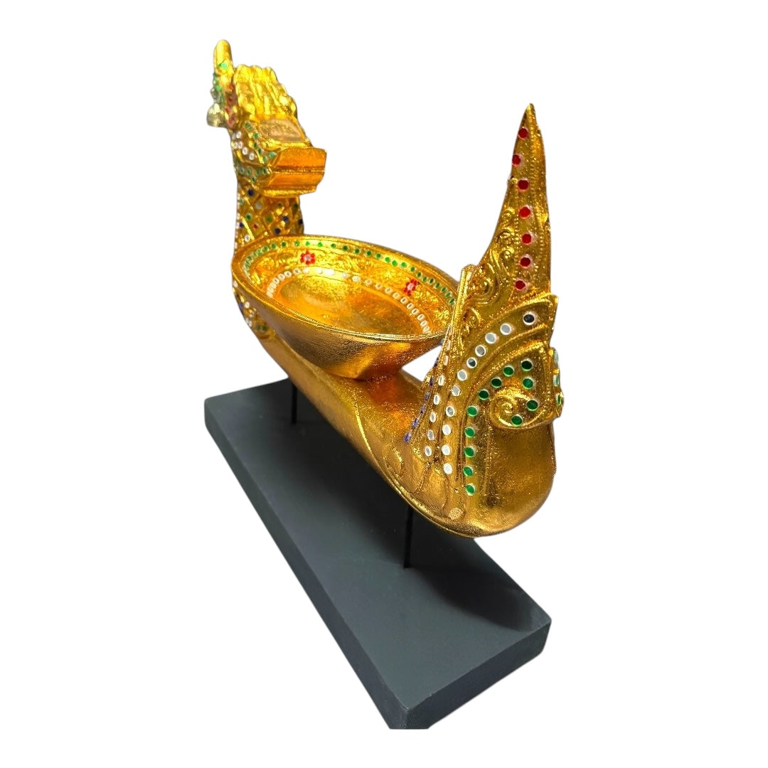 Thailändisches Drachenboot mit Schale- Stand Deko