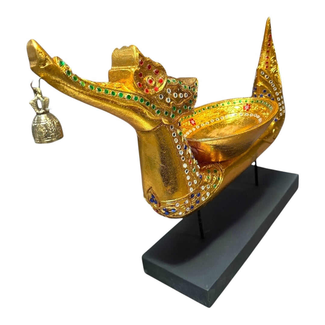 Thailändisches Drachenboot mit Schale- Stand Deko