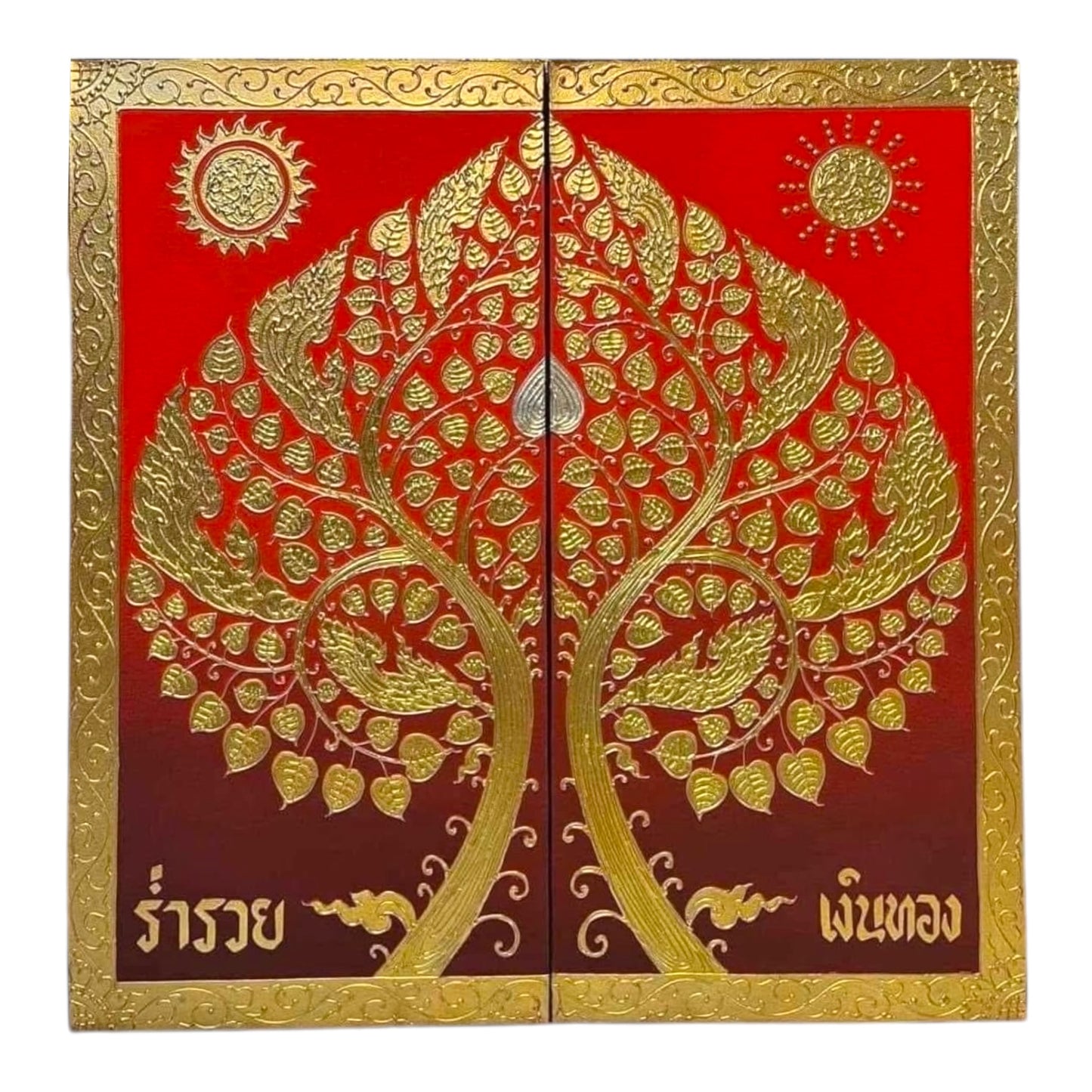 Thailändisches Strukturbild-Wandbild 100x100cm