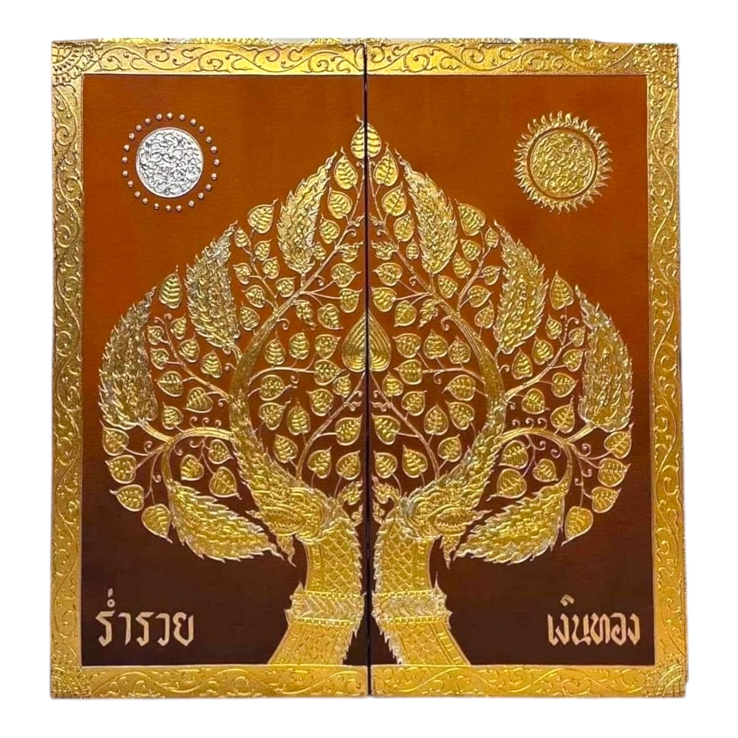 Thailändisches Strukturbild-Wandbild 100x100cm