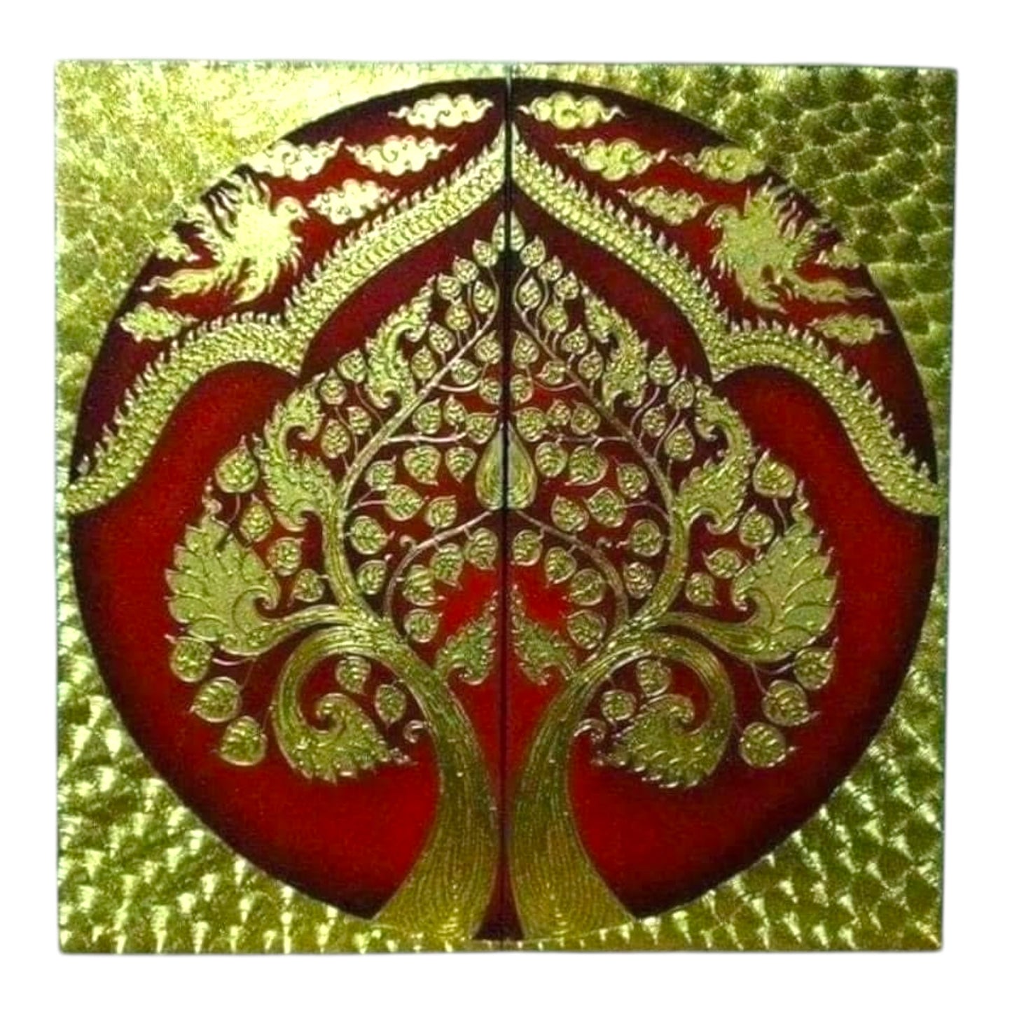 Thailändisches Strukturbild-Wandbild 100x100cm