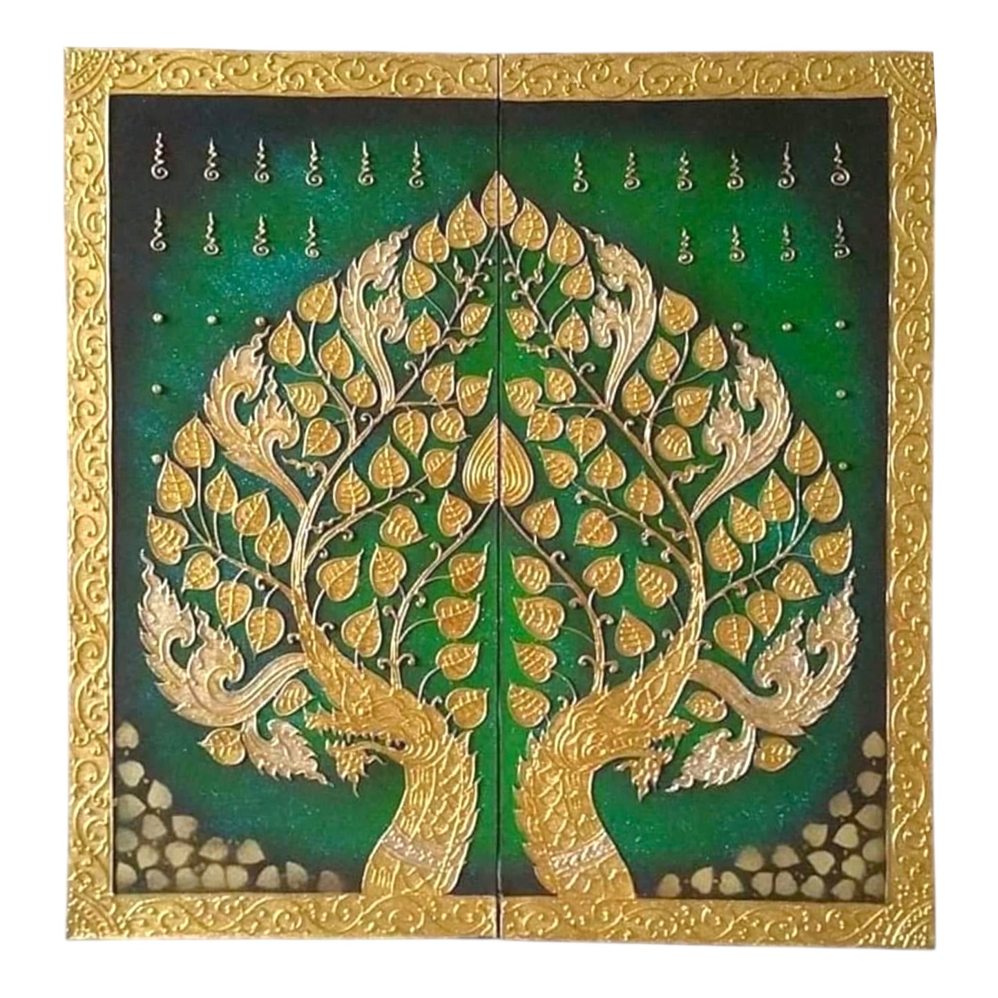 Thailändisches Strukturbild-Wandbild 100x100cm