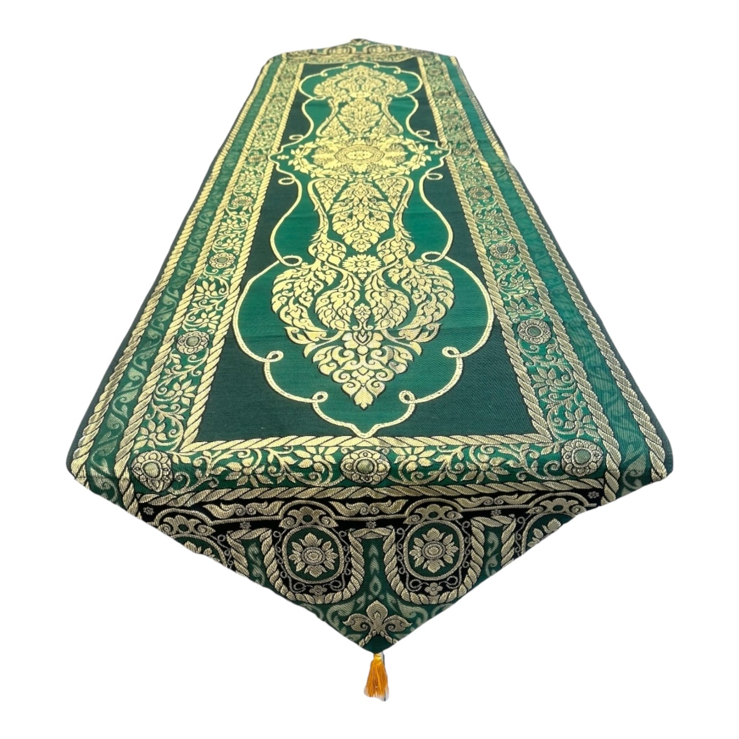 Tischläufer XL - mit traditionellem, thailändischen Muster und Fransen 190x 50cm