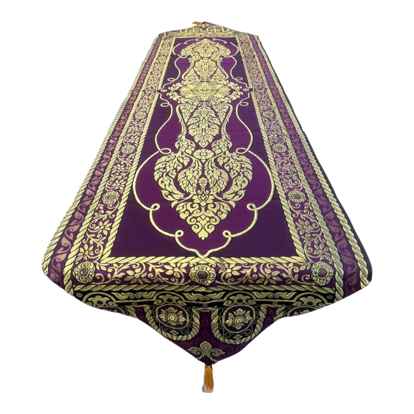 Tischläufer XL - mit traditionellem, thailändischen Muster und Fransen 190x 50cm